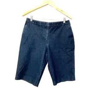 Josephine Chaus Classic Bermuda Shorts Sz 6 Women’s Chino Style Denim Dark Blue